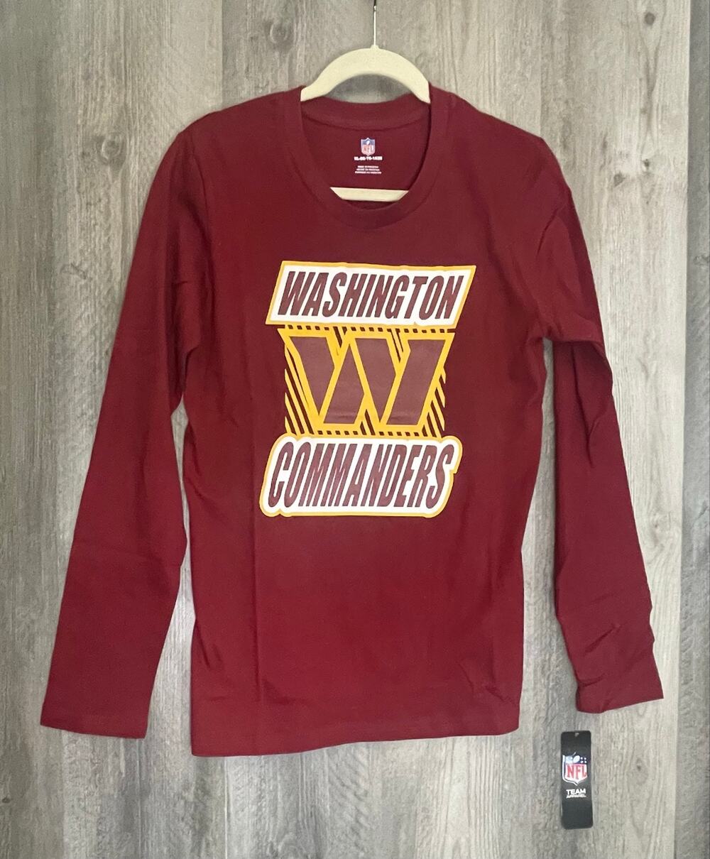 Washington Commanders NFL Youth XL 18/20 Long Sleeve T-Shirt Burgundy NWT